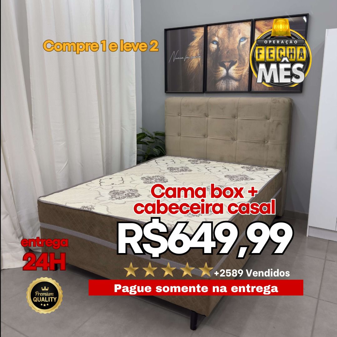 Cama Box + Cabeceira Casal R$649,99