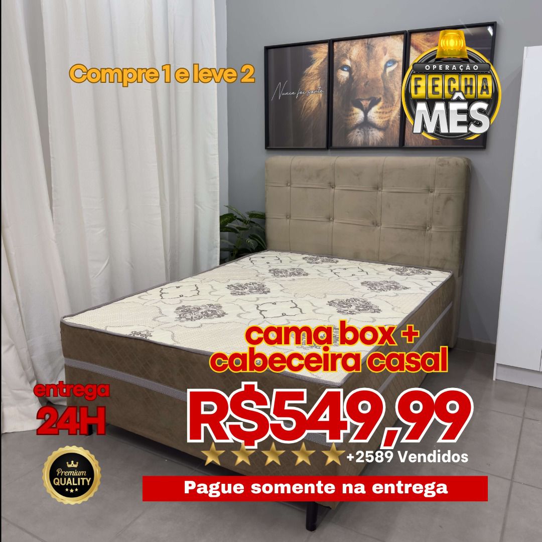 Cama Box + Cabeceira Casal R$549,99